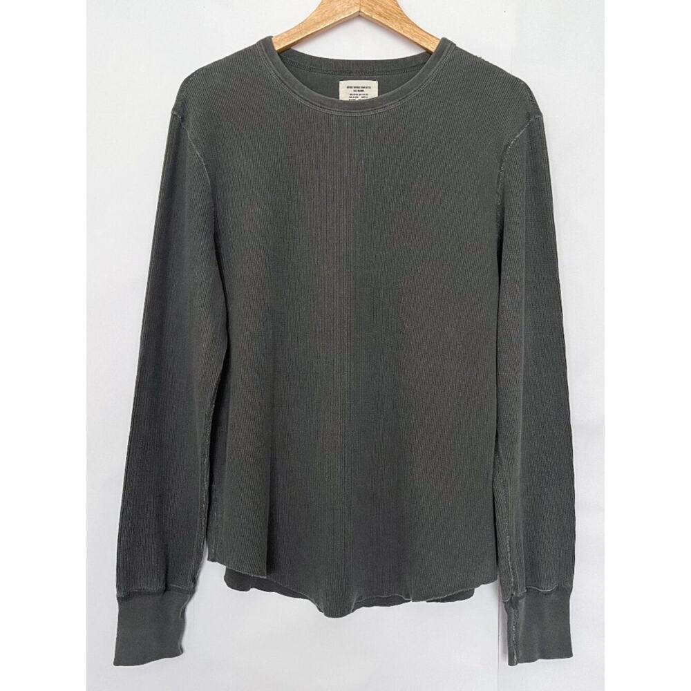 Buck Mason Vintage Thermal Surplus Tee Long Sleeve Waffle Crew Size Medium Gray - Picture 14 of 14